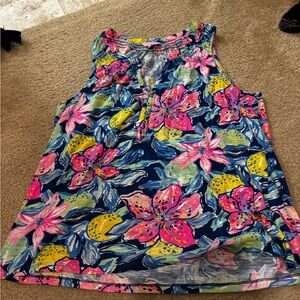 Lilly Pulitzer Floral Sleeveless Top - Pink, Blue, Yellow